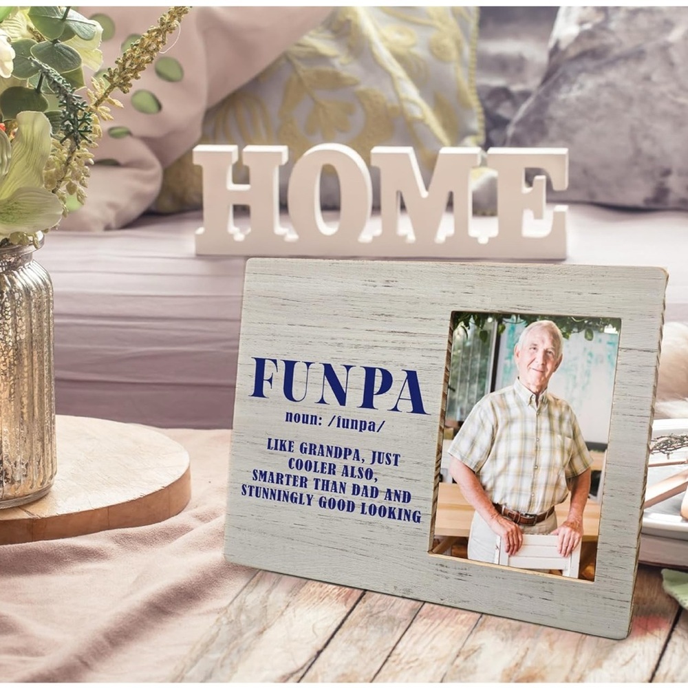 Funny Grandfather Wood Photo Picture Frame for 4x6 Photos - Picture 3 of 5